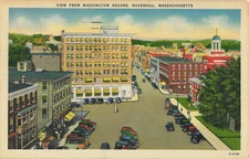 Postcard View from Washington Square Haverhill Massachusetts