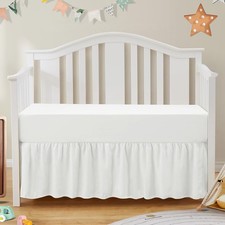 2-Piece Set Ruffled Crib Skirt Microfiber Crib Sheet, Fit for Baby Standard...