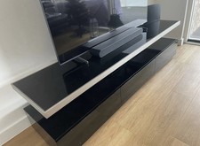 Stunning TV Cabinet with 3 Drawers Black Gloss - No assembly required