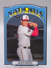2021 Topps Heritage Juan Soto 1972 Mini Die Cut Black Border 72DC-21 Nationals