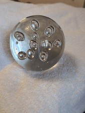 Large Glass Paperweight, Controlled Bubbles, Marks And Spencers Modern
