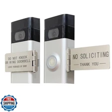 LJSCARE Front Door No Soliciting Sign and Do Not Knock Or Ring Doorbell Sign 