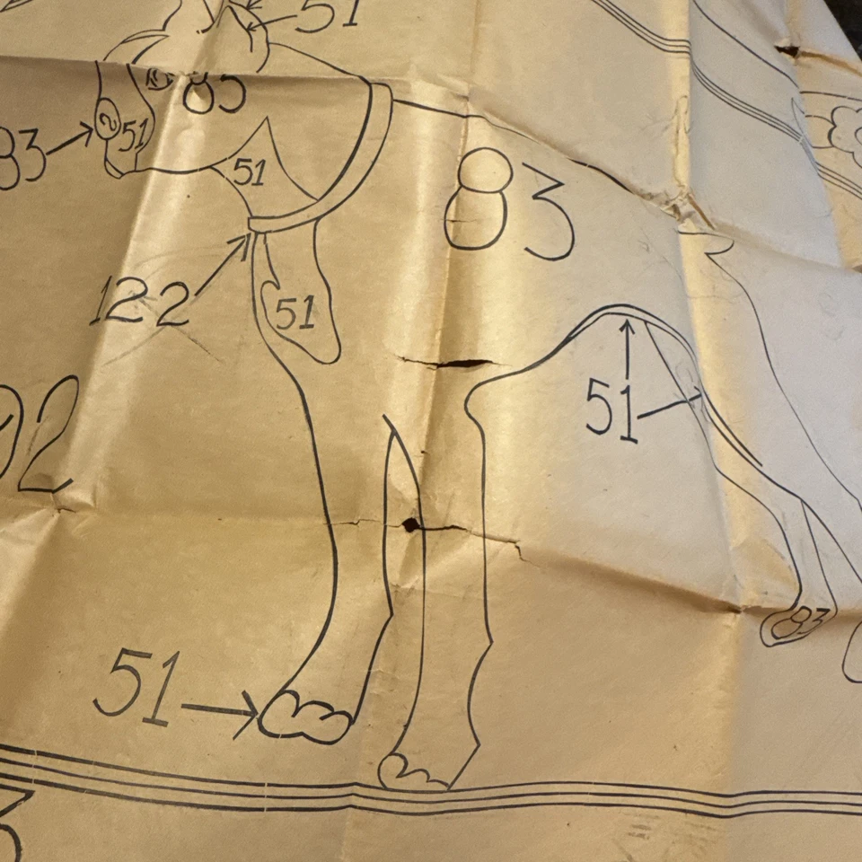 1940’s Wonder Art Hooked Rug Boston Terrier Paper Pattern Dog 24X36 #363 READ! - Image 4 of 4