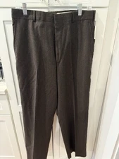 Geoffrey Beene Men's Dress Pants32/30 100 % Worsted Wool Flat Front NWT BROWN