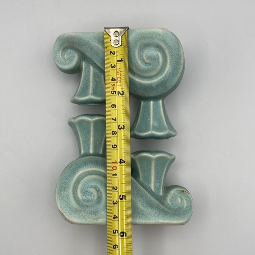 Vintage MCM Double Light Pottery Candlestick Pair Aqua Sea Blue Green - Picture 10 of 12