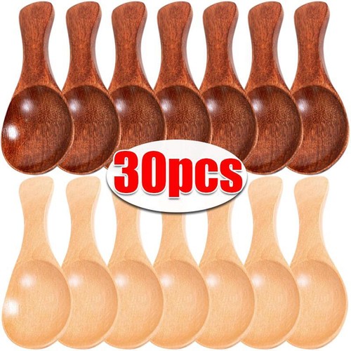 Mini Wooden Spoons – Short Handle Coffee, Tea & Spice Scoops - Picture 6 of 9