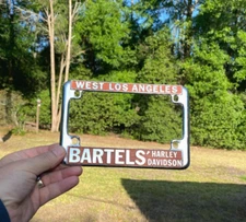 Bartels' Harley-Davidson Dealership License Plate Frame West Los Angeles Vtg