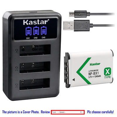NP-BX1 Battery or Triple charger for Sony Cyber-shot DSC-H400 HX300 HX400 HX400V