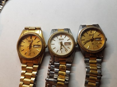 SEIKO 2A23-0030 AND 3E23-OA69 QUARTZ WATCHES FOR REPAIR WITH ORIGINAL BAND  2 RUN | eBay