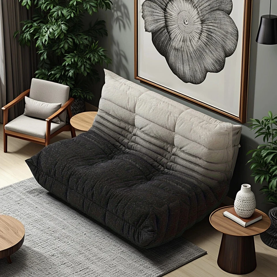 Nap Couch Chesterfield Sofa Caterpillar Lazy Sofa 1 to 3 Seats Tatami Floor Sofa - Image 3 of 4