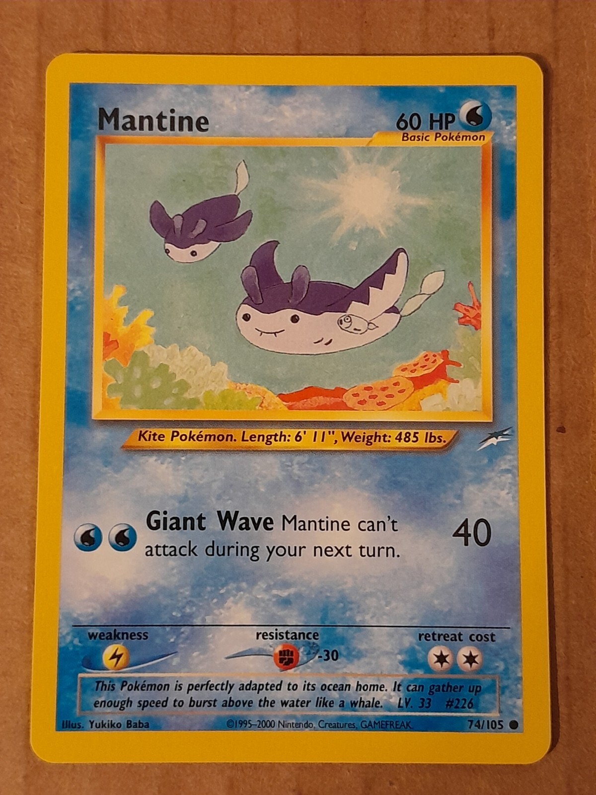 Pokemon Mantine 74/105 NEO Destiny NM-Mint See Pictures