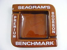 Seagrams Benchmark Premium Bourbon Porcelain Advertising Ashtray Vintage