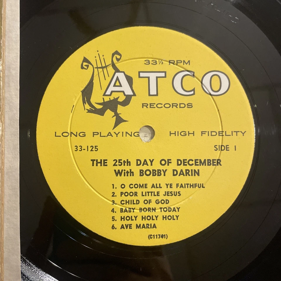 RARE The 25th Day Of December With Bobby Darin Christmas LP ATCO Mono Foil EX!!! Foto 3 de 4