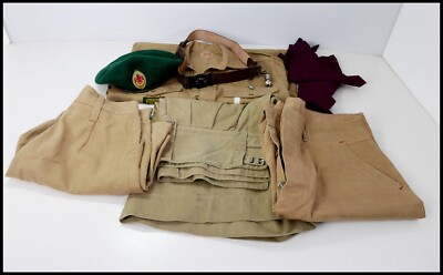 Vintage Pfadfinder Hemd Shorts Baskenmütze Gürtel Acme Pfeife Patches Bukta Restposten