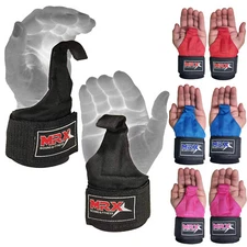 Weight Lifting Metal Hooks Support Grips Straps Wrap Gym Training Deadlift Wrist