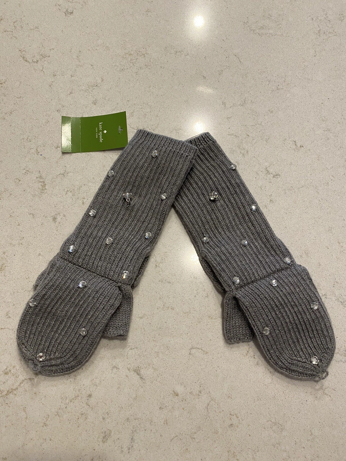 kate spade Gray Finger Gloves, One Size