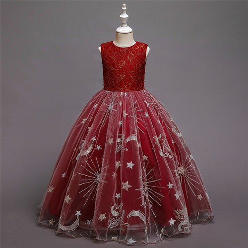 Wedding Party Kids Gilrs Flower Bridesmaid Party Long Maxi Dress Prom Princess - Picture 79 of 105