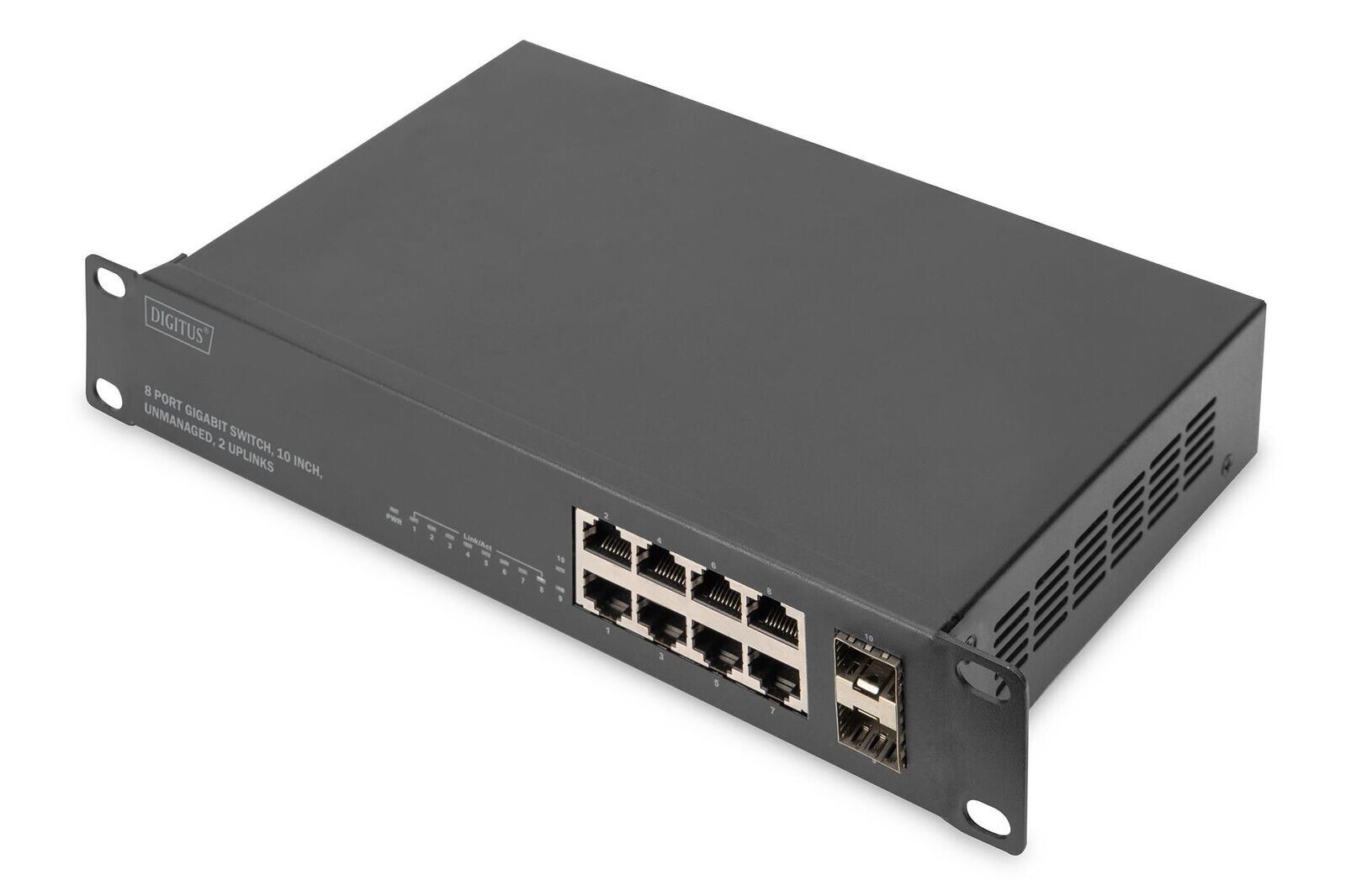 Switch Gigabit DIGITUS DN-80119 Commutateur Ethernet 8 Ports RJ45 et 2 Slots SFP