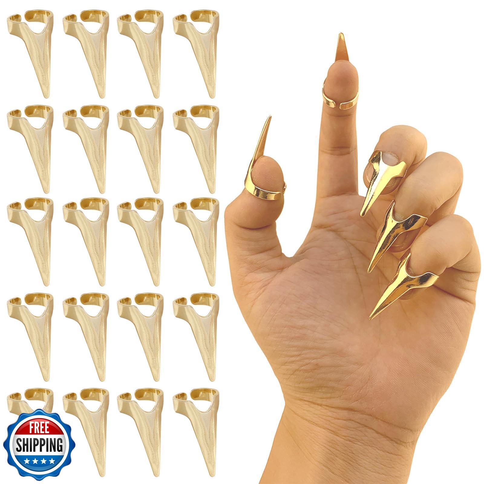 20P Gret adjustable open full-finger cosplay claw rings for spooky stylish looks