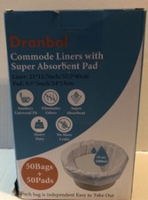 Commode Liners With Super Absorbent Pad 50 Bags 50 Liners Heavy Duty