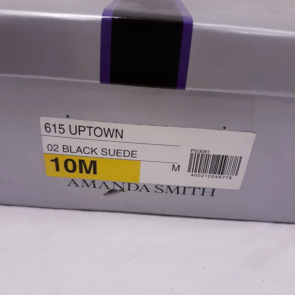 MUJER NEGRO GAMUZA AMANDA SMITH CARRERA BOTAS HASTA LA RODILLA TACONES ZAPATOS TALLA 10M Foto 2 de 4