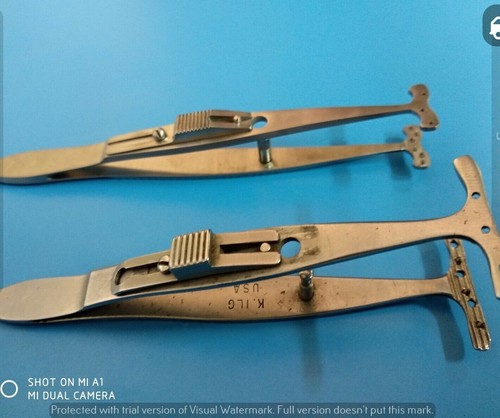 2 piezas abrazadera de tapa de ptosis 6 pines acero inoxidable fórceps instrumento ojo instrumento - Imagen 3 de 18