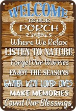 Vintage Welcome To Our Porch Home Tin Metal Signs Home D cor 8x12