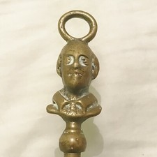 ANTIQUE OLD VINTAGE WILLIAM SHAKESPEARE BUST TOP BRASS TOASTING FORK