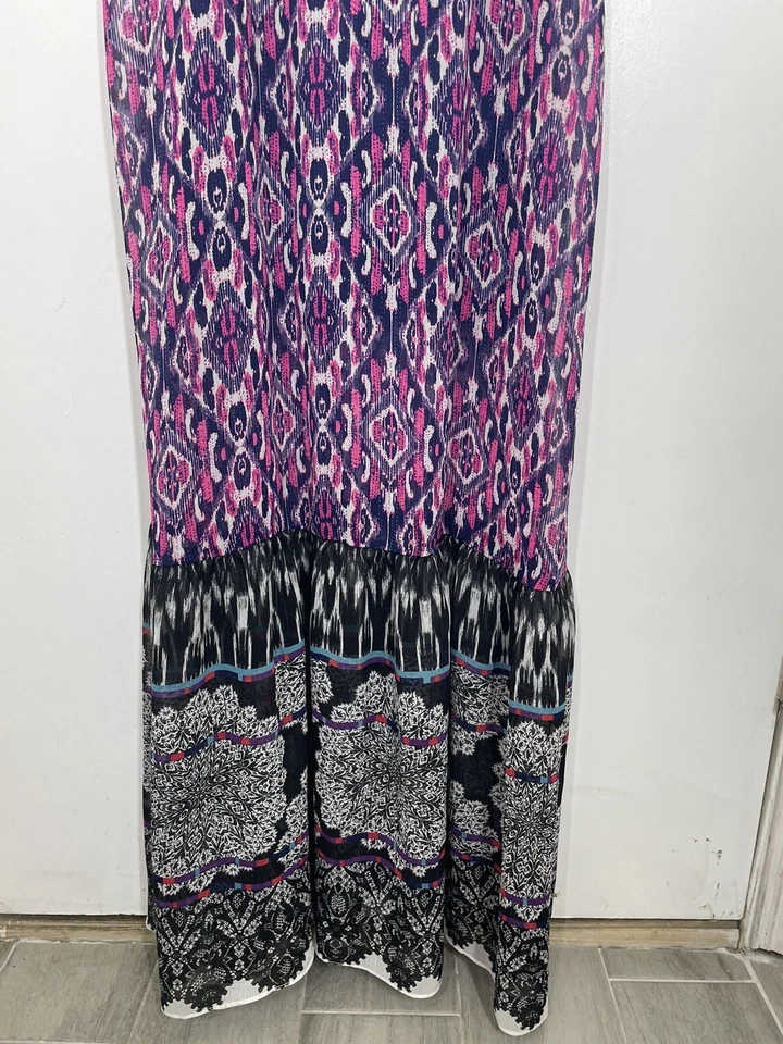 Express женщин без рукавов макси платье черный розовый фиолетовый размер средний - Изображение 2 из 4