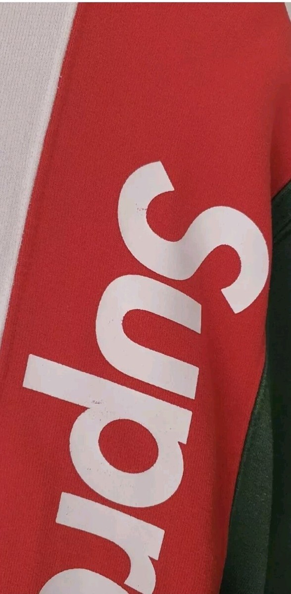 SS16 Supreme Panelled Crewneck size L large white sweatshirt