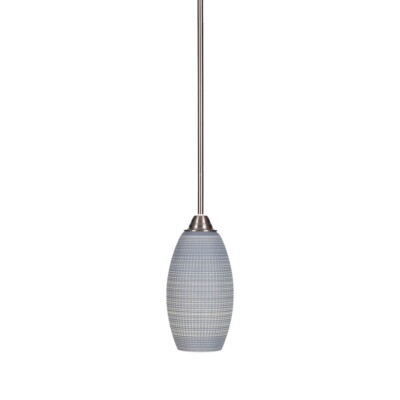 Toltec Paramount 1 Light Mini Pendant, Nickel, 5.5'' Gray Matrix - 3401-BN-4042