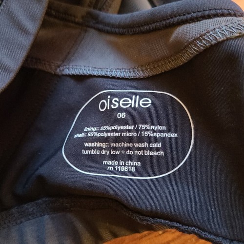 Oiselle Sports Bra Black Sheer Asymmetrical Size 6 Gym Run Yoga - 第 3/3 張圖片