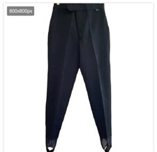 Vintage Roffe Womens Jett Stirrup Ski Pants Size 30 Black Stretch Wool Blend