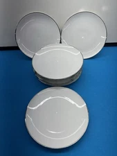 Vntg Winterling Roslau Bavaria China Salad Plates (9)silver Trimmed 7.5”