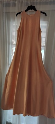 Rawsilk Maxi Dress Sleeveless A-line Vintage Bridesmaid Dress | eBay