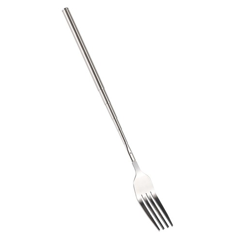 Telescopic Extendable Long Handle Fork Set Stainless Steel Cutlery Kitchen To HD
