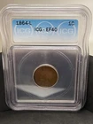 1864 L Indian Head Cent EF 40 ICG Penny 1c Copper