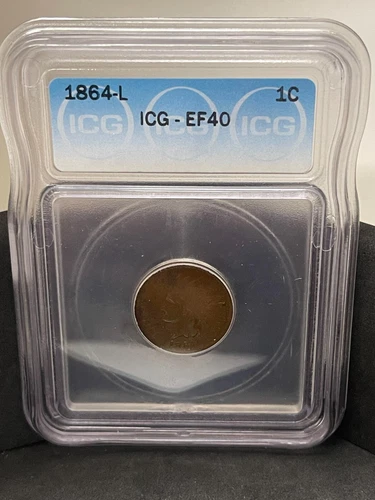1864 L Indian Head Cent EF 40 ICG Penny 1c Copper
