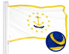 G128 Rhode Island RI State Flag 3x5 Ft ToughWeave Series Embroidered 300D Poly