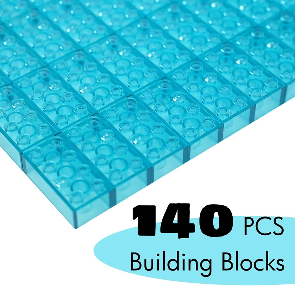 WYSWYG 140 Bausteine 2x4 Klassische Steine, Kompatibel Top-Marken, Bunt, für Kin