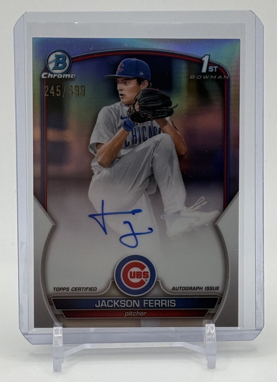 2023 Bowman Chrome Prospect Auto Refractor #CPA-JF Jackson Ferris /499 Cubs