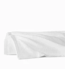 Sferra St Moritz White King Plush Blanket Solid 100% Combed Cotton Portugal NEW
