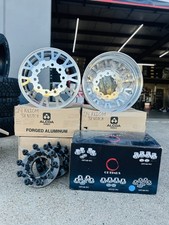 6 NEW 22INCH  ALCOA CUSTOM Axiom WHEELS  ADAPTERs CAPS SPIKES FORD F350 DUALLY