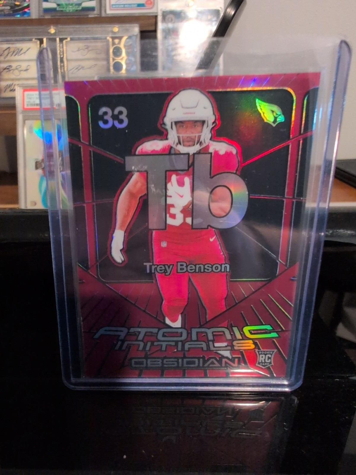 Trey Benson Panini Obsidian Atomic Initials #24 Red