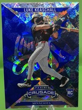 2025 Panini Crusade #82 Luke Keaschall Crusade Blue Cracked Ice