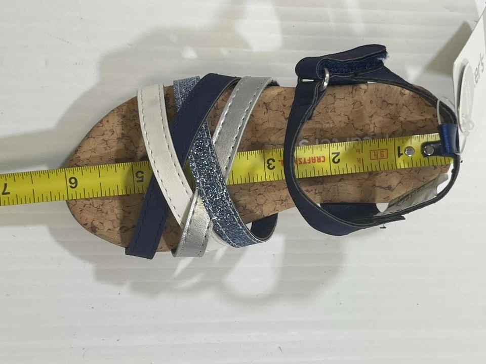 Sandalia Carters Bebé Niño Niñas Azul Blanco Tirantes Punta Abierta Zapatos 7 Foto 4 de 4