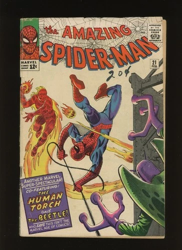 Amazing Spider-Man #21 1965 V/VG Ditko Art Early Beetle Appearance -RareCo