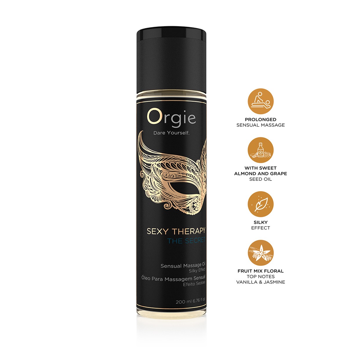 Huile de massage sensuelle relaxante ORGIE 200ml contre le stress et la routine