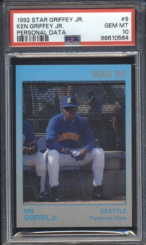 1992 Star Baseball KEN GRIFFEY JR PERSONAL DATA #9 PSA 10 MARINERS HOF POP 4