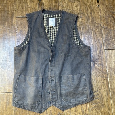 VTG Territory Ahead Cotton Hippie Vest Brown Flannel Lined Grateful Dead Patch L